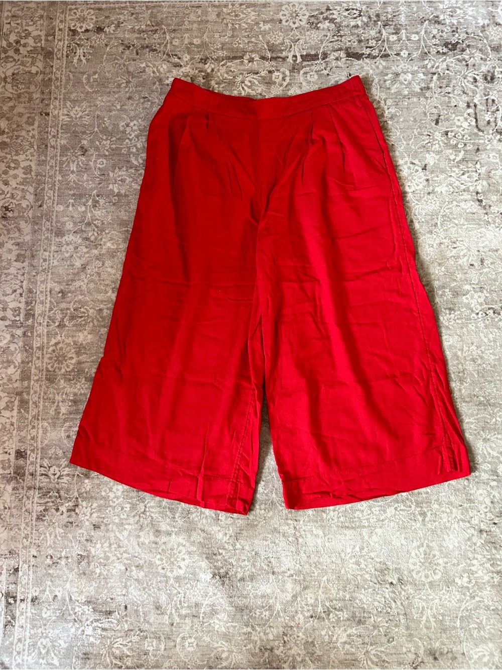 A New Day Linen XL Wide Leg Red Culotte Pant